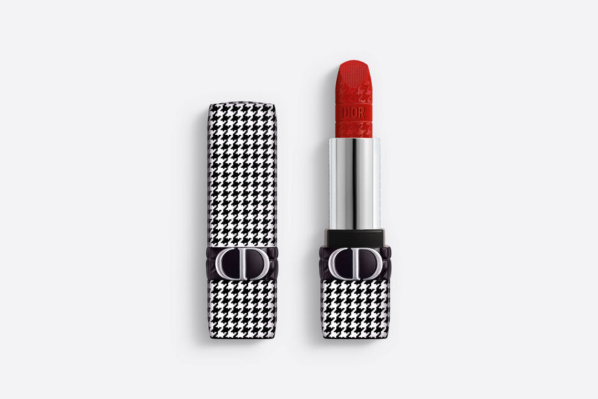 Dior - Rouge Dior - New Look Limited Edition Lipstick and colored lip balm - floral lip care - couture color - refillable - engraved houndstooth motif - 19 Open gallery