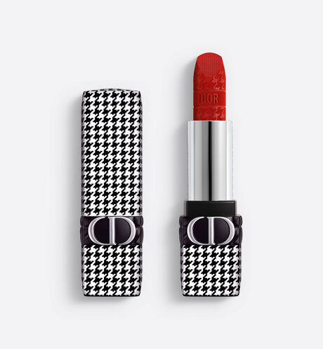 Dior - Rouge Dior - New Look Limited Edition Lipstick and Colored Lip Balm - Floral Lip Care - Couture Color - Refillable - Engraved Houndstooth Motif