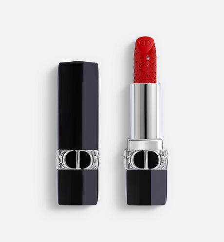 Dior - Rouge Dior - Valentine's Day Limited Edition Lipstick - engraved hearts motif - couture color - satin finish - floral lip care - comfort and long wear