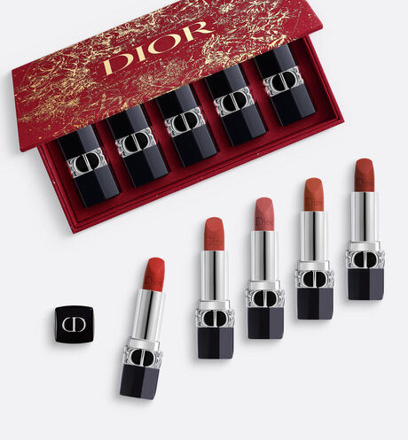Dior - Rouge Dior Set - Lunar New Year Limited Edition Collection of 5 refillable lipsticks - hydration and long wear