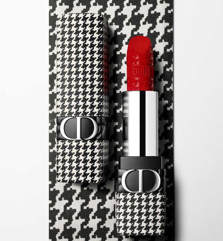 Dior - Rouge Dior - New Look Limited Edition Lipstick and colored lip balm - floral lip care - couture color - refillable - engraved houndstooth motif - 20 Open gallery