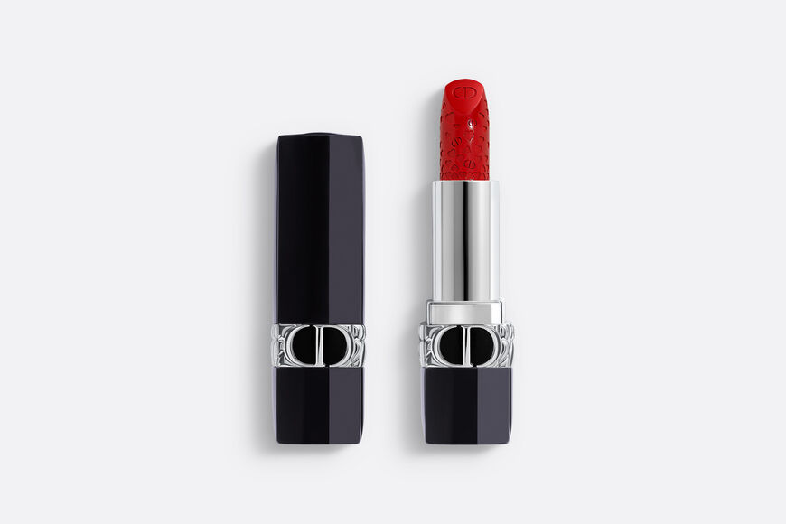 Dior - Rouge Dior - Valentine's Day Limited Edition Lipstick - engraved hearts motif - couture color - satin finish - floral lip care - comfort and long wear Open gallery