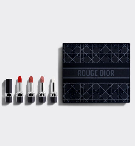 Dior - Cofre Colección De 4 Rouge Dior Colección deluxe - 3 barras de labios y 1 bálsamo labial - color couture y tratamiento floral