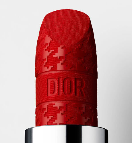 Dior - Rouge Dior - New Look Limited Edition Lipstick and colored lip balm - floral lip care - couture color - refillable - engraved houndstooth motif - 15 Open gallery