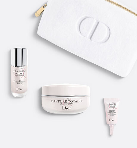 Dior - Capture Totale Set - Total Anti-Aging Skincare Ritual Facial skincare set - 3 products & 1 pouch - anti-aging serum, face cream & eye care