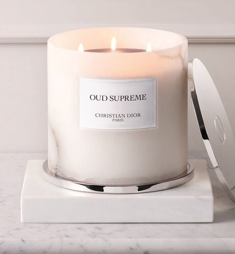 Dior - Oud Supreme Giant Candle - Limited Edition Alabaster scented candle - warm and woody notes - 1.5 kg
